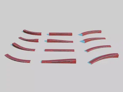 Red Curb Pack Low-poly 3D model