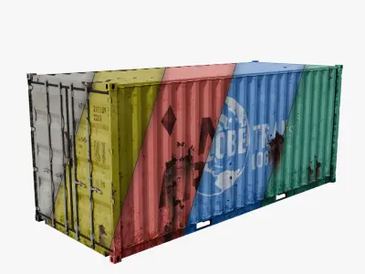 Shipping container Low-poly 3D model shop