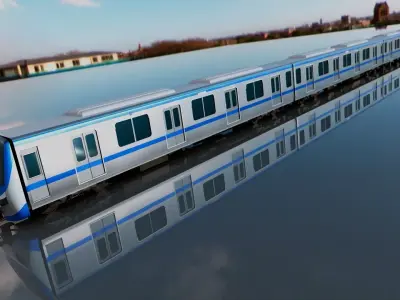 HCMC Metro Line 1 Saigon Metro Train Exterior PBR Low Poly Low-poly 3D model