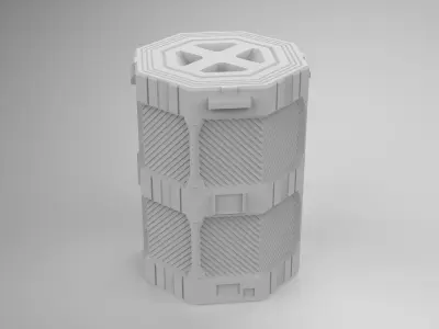 Sci-fi Canister as a storage container 3D model