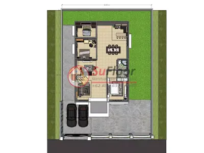 House 18x27m code 651 - Sketchup 3D model 3D model 3D model