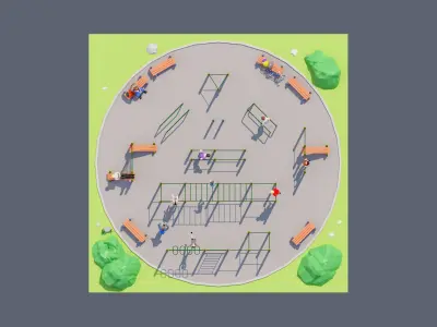 land 77A Low-poly 3D model