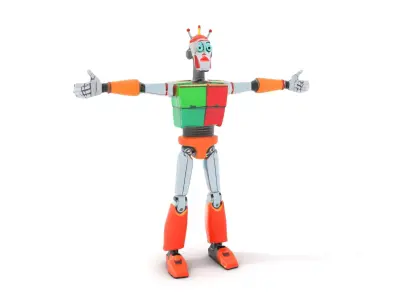 Colorful Robot Companion model pack Low-poly 3D model