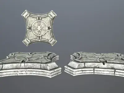 angel fountain  Low-poly 3D model