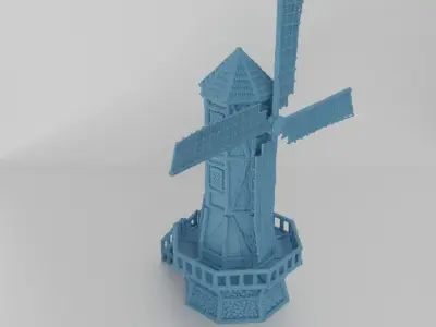 Medieval WindMill Tabletop Terrain 25 mm 3D print model