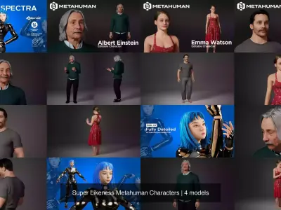 Super Likeness Metahuman Characters 3D Model Pack