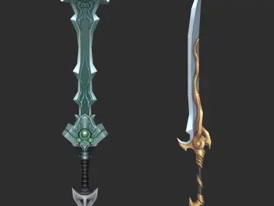 Fantasy Sword Collection Low-poly 3D model