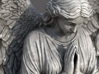 Guardian Angel Praying Statue LP  Timeless Spiritual  Low-poly 3D model