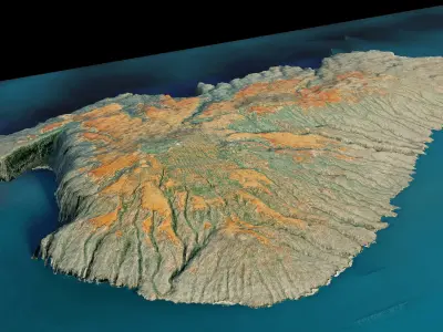Kahoolawe island 3d model terrain 3D model