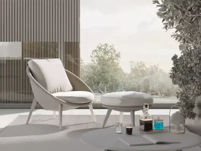Balcony and lounge chair 3D model