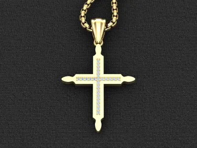 Cross Light Gold 3CP097 3DM STL 3D model