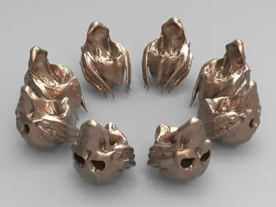 Secret cult ring Low-poly 3D model