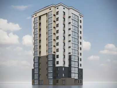 Modern Residential Building 010 3D model