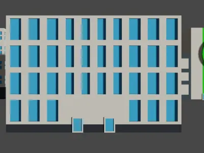 Low poly city game asset Low-poly 3D model