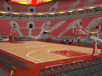 Basketball arena v2 - interior - low poly Low-poly 3D model
