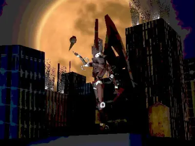 Retro-styled robo-angel 3000 Low-poly 3D model