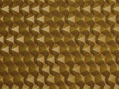 Dented Hexagonal Gold Grill Metal PBR Seamless Texture