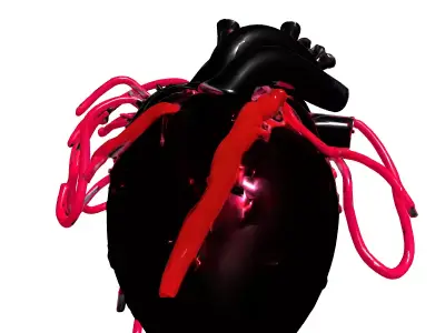 Cybernetic Biomechanical Heart 3D Model Low-poly 3D model