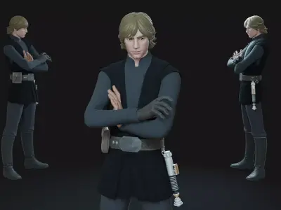 Luke Skywalker Jedi Knight Animation-Ready Low-poly 3D model