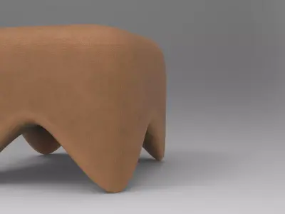 Kunes Pouf Low-poly 3D model