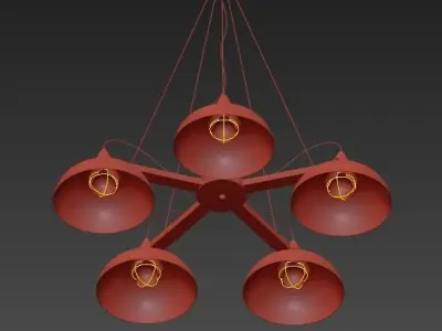 Coneca Pendant 3 Black Loft Concept 3D model