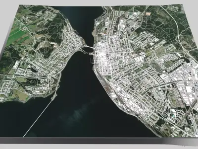 Cityscape Ostersund Sweden 3D model