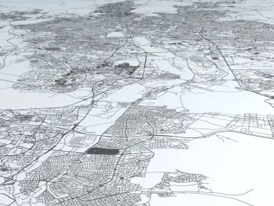 Ankara Road Network and Streets 3D model
