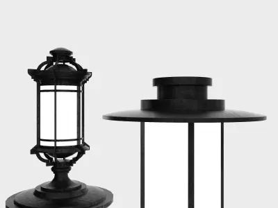 Street Lamp Low-poly 3D model 40