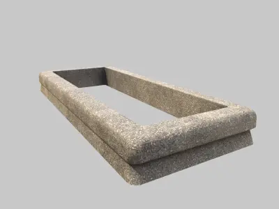 Fenced Grave With Old Brass Cross Low-poly 3D model