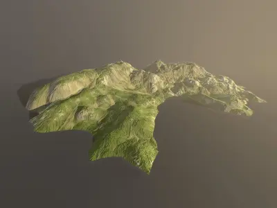 Background Landscapes Grass 4 Low-poly 3D model