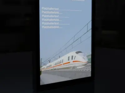 Outdoor Poster Showcase with LED Lighting Low-poly 3D model