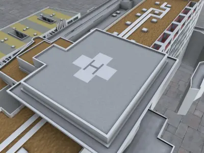 Nice Centre Hospitaler Low-poly 3D model