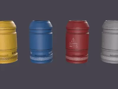 Sci-FI Barrel Low-poly 3D model