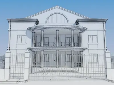 House with roof 3D model