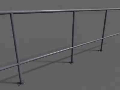 PBR Pedestrian Guard Rail Purple V5 Low-poly 3D model