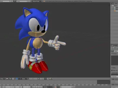 CLASSIC SONIC - FULL RIGGED - GABOKAR 3D model