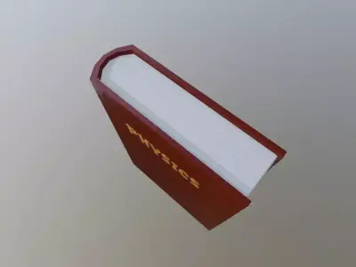 Physics Hardcover Book Embossed Academic Book Asset Low-poly 3D model