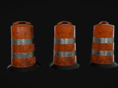 Orange Traffic Barrel 3D model