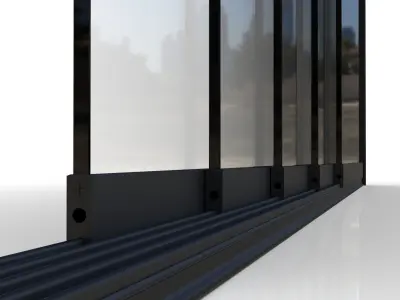 Modern Glass Sliding Door  High-Quality Detailed 3D Model  3D model