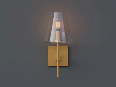 Fulham Glass Shade Sconce 3D model