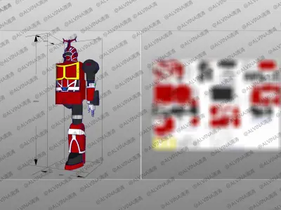 B-Robo Kabutack Super Transform Form Cosplay Pepakura Foam Full Low-poly 3D model