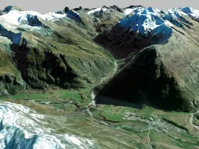  Mountain landscape Albaron Alps Savoie France 3D model