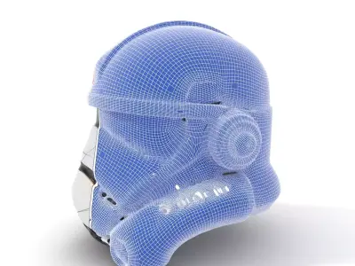 Futuristic White Helmet model pack Low-poly 3D model