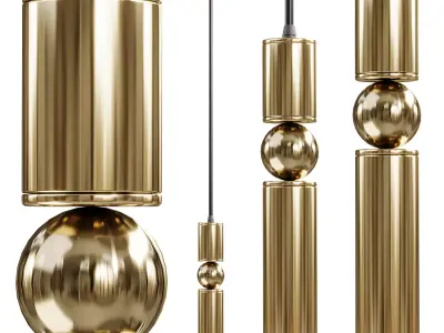 Cylindrical hanging lamp Low-poly 3D model