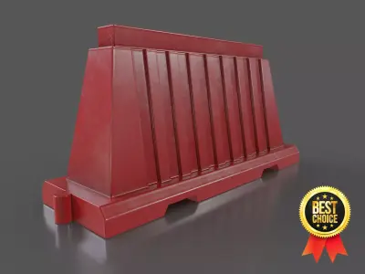 Plastic road barrier Low-poly 3D model purchase