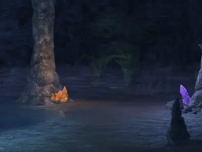 cave hole stalactite crystal cavern Low-poly 3D model