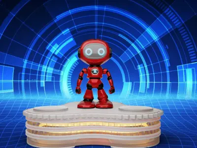Rigged Robot Character Low-poly 3D model purchase
