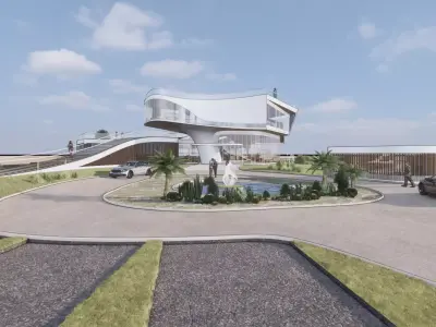 Desert Resort  With Full Interior Design and Exterior Garden 3D model