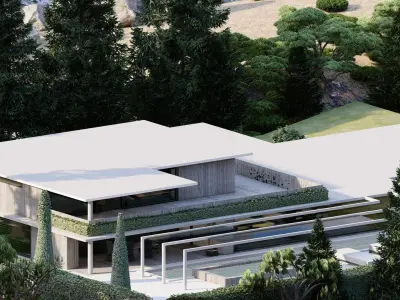 Forest villa-Casa Scene-Modern Villa 3D model 5