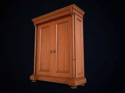 Vintage victorian wardrobe Low-poly 3D model